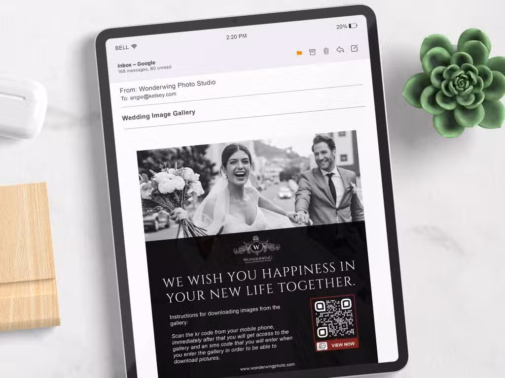 Code QR pour les photos de mariage