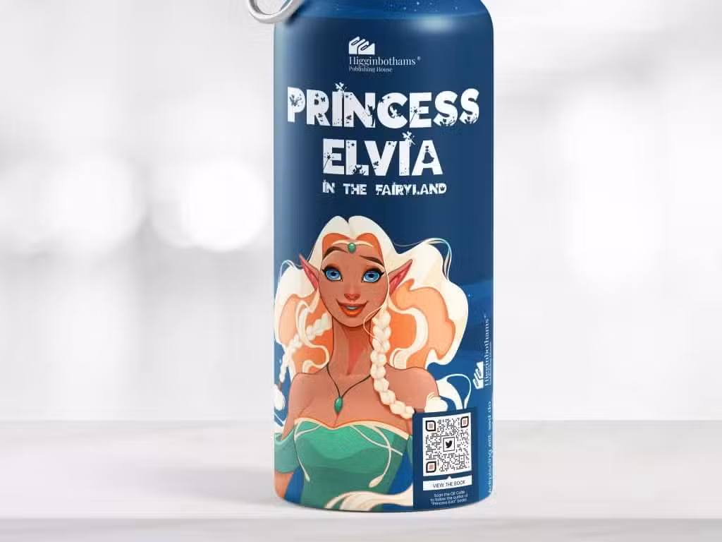 a qr code on a can of princess elvia drink