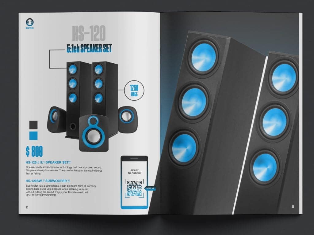 a qr code for speakers in a catalog