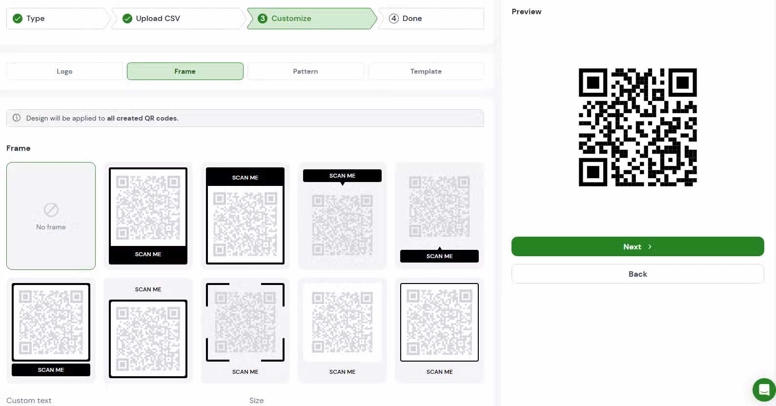 Massen-QR-Codes anpassen