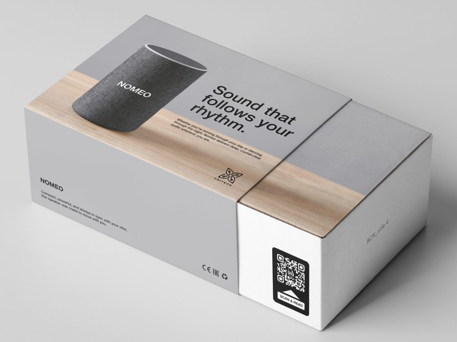 Barcode QR Code with a gs1 digital link on the side of an electronics box