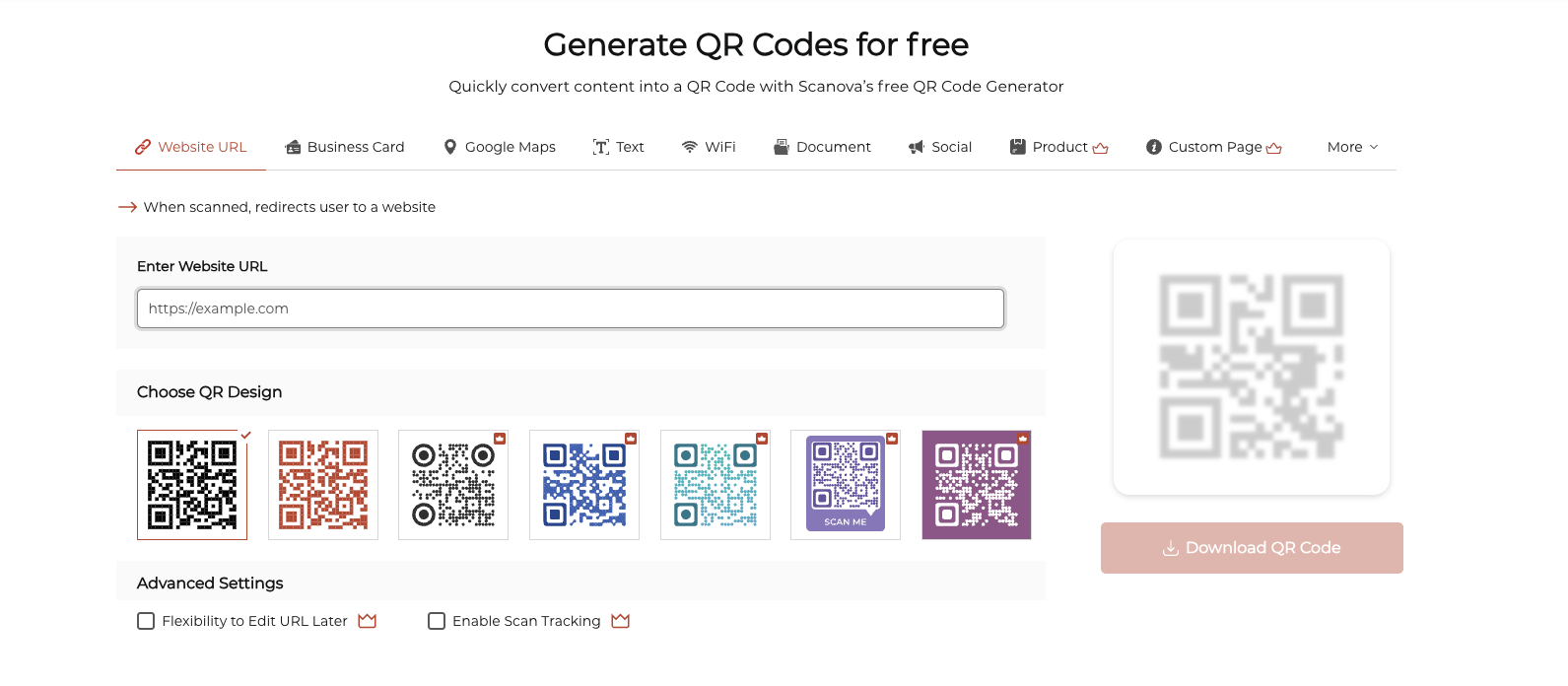 Scanova - QR Code Generator