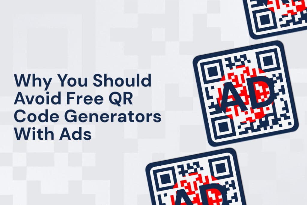 three red white and blue qr codes that say ad in the middle