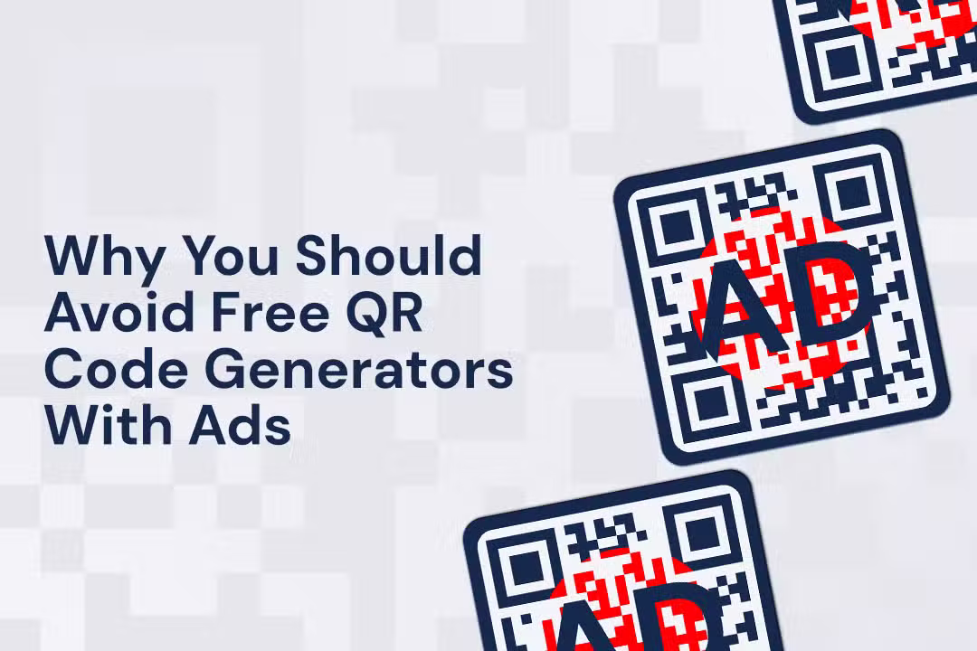 three red white and blue qr codes that say ad in the middle