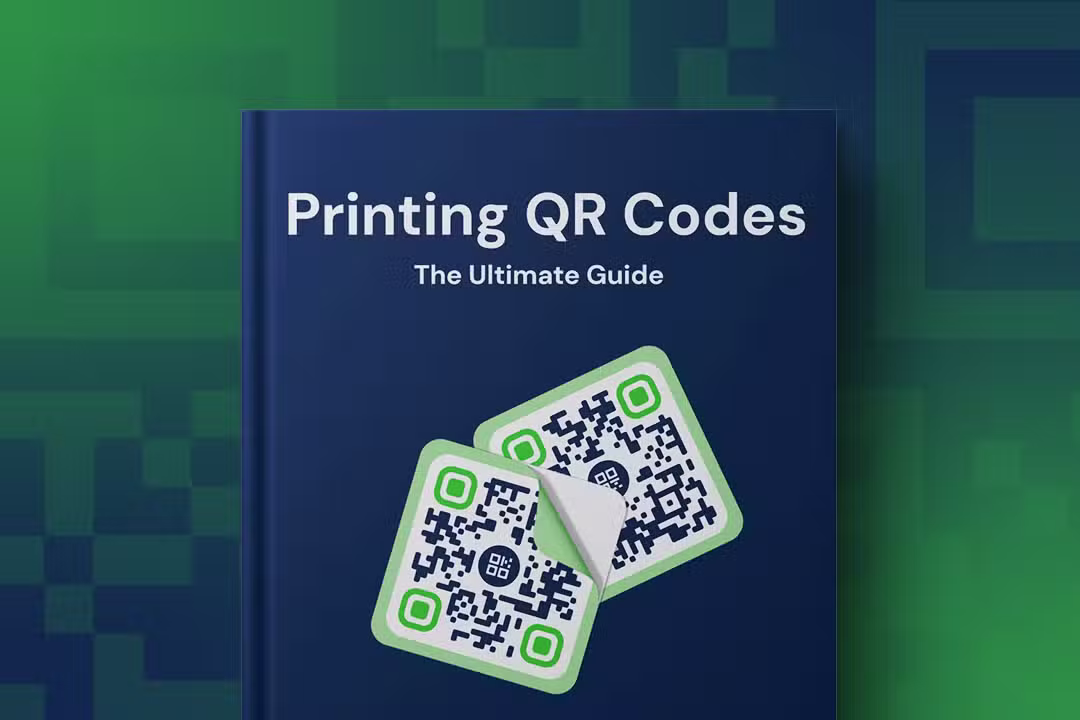 a blue book that says printing qr codes, the ultimate guide with qr codes on it, on a green background