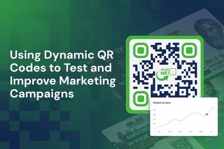 a green thumbnail for a blog cover that's called using dynamic qr codes to test and improve marketing campaigns
