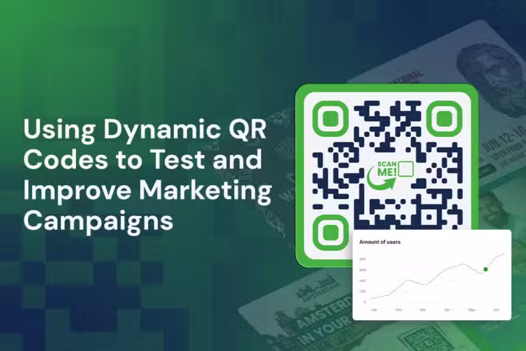 a green thumbnail for a blog cover that's called using dynamic qr codes to test and improve marketing campaigns
