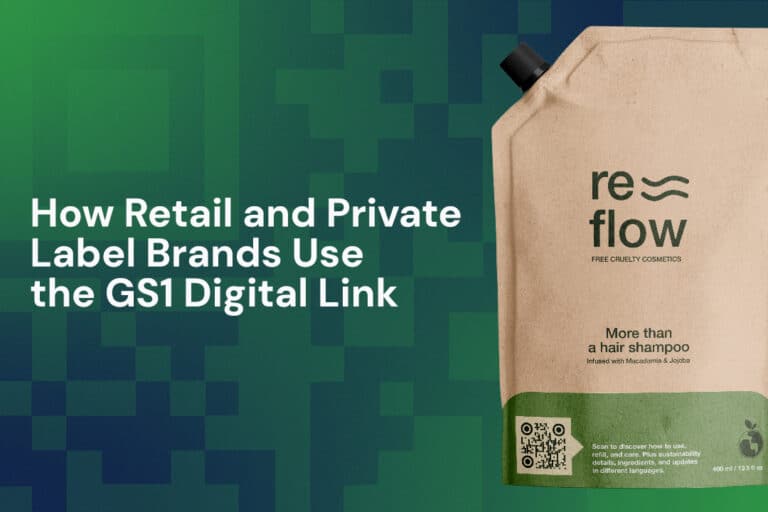a thumbnail with a shampoo refill that says how retail and private label brands use the gs1 digital link