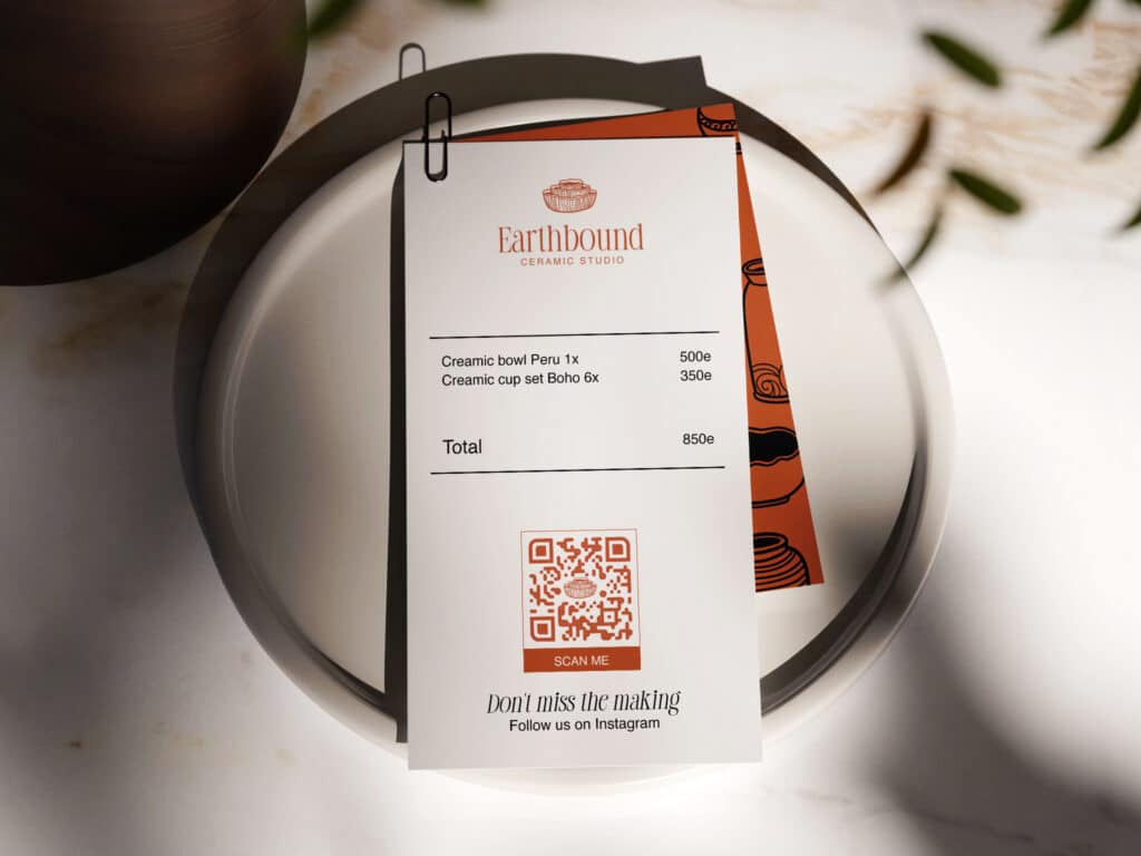 a qr code for instagram on a receipts